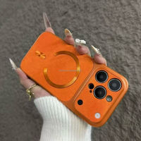Étui de téléphone magnétique antichoc en TPU texturé denim avec grande fenêtre de visualisation et design sportif pour 12-17 Pro Max