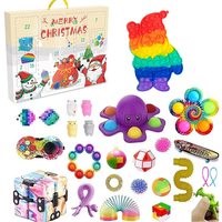 Vente en gros 55 Pcs Anti Stress Squeeze Toy Sensory Christmas Fidget Toys Pack Set Calendrier de l'Avent anti Fidget Toys