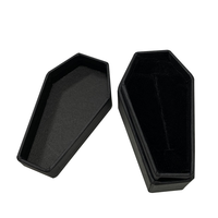Boîte d'emballage personnalisée en carton noir en forme de cercueil gothique avec insert en mousse pour bijoux, épingles de revers et cadeaux