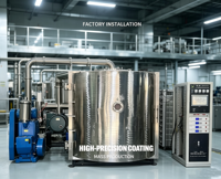 Machine de revêtement sous vide par dépôt par faisceau ionique pour carreaux de porcelaine avec rotation automatique des pièces pour une protection dorée contre la corrosion