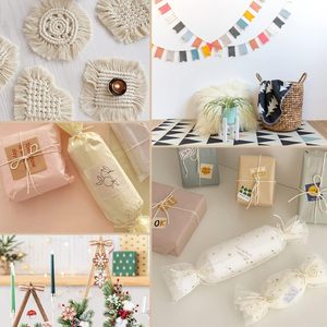 Cordon en <span class=keywords><strong>macramé</strong></span> tressé enduit, diamètre 2 mm, longueur personnalisée, ficelles d'emballage naturelles, ficelles de boulanger, ficelles beige pour emballage, boucherie, pâtisserie, artisanat - Product Image 6