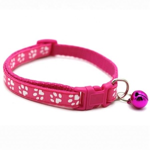 Hot Wholesale Multi Colors Paw Print Adjustable Nylon Pet Cat Dog Collar - Product Image 6