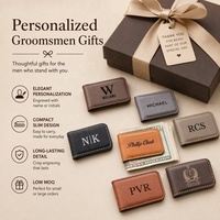 Pince à billets en similicuir gravable au laser, vente en gros, pince à billets en cuir PU gravée au laser, logo personnalisé, pince à billets portable pliable