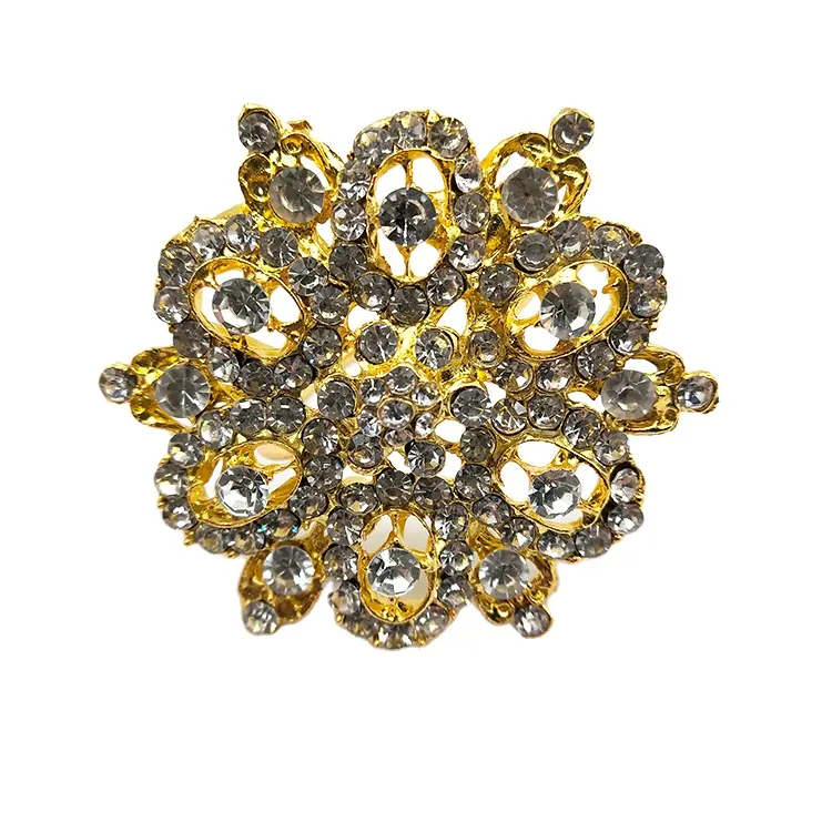 2021 Populer Bunga Berlian Imitasi Bentuk Serbet Cincin untuk Dekorasi Meja, Serbet Cincin Emas, Napkin Ring Kayu