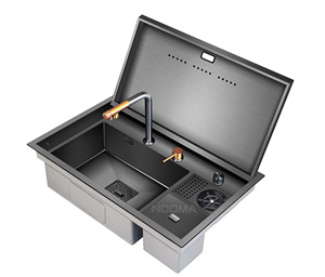 <span class=keywords><strong>2025</strong></span> <span class=keywords><strong>New</strong></span> Arrival Hidden Bồn Rửa Nhà Bếp 304 thép không gỉ handmade bồn rửa nhà bếp với cup máy giặt Bát duy nhất cho thanh - Product Image 5