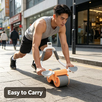 Rodillo de Ejercicio Abdominal para el Hogar, Herramienta de Rebote Automático para Adelgazar la Cintura, Moldear el Cuerpo y Perder Grasa para Hombres y Mujeres Adultos