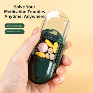 Japanese Pill Cutter, Pill Splitter for Quarter & Half Division, Portable Tablet Cutting Tool with Medicine Box - Product Image 1