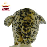 Chapeau interactif à oreilles mobiles motif léopard avec logo personnalisé, en fausse fourrure, chaud pour l'hiver, cadeau original, vente en gros