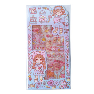 Honey Girl Stickers Cartoon Character DIY Decorative Journaling Material Pet <b>Matte</b> <b>Varnishing</b> Digital Printing - Product Image 5