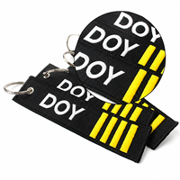 Porte-clés pour l'équipage de vol en gros, porte-clés personnalisés à double face avec logo brodé pour la promotion de l'aviation, cadeaux