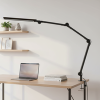 Lampe de bureau LED électrique à pince en aluminium de style nordique, 3 sources lumineuses, flexible, simple, moderne, avec mémoire de luminosité et protection oculaire