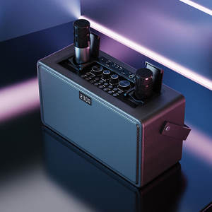 Reproductor de Karaoke portátil con dos micrófonos, inalámbrico, altavoz DSP de alta calidad para transmisión en vivo - Product Image 3