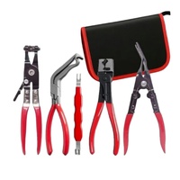 OEM ODM Personnalisé Lot de 5 outils de réparation automobile : Pince à colliers de serrage droite, Barre de déconnexion courbée, Ouvre-phare