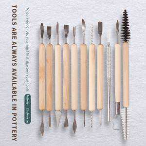 Danh Sách Mới 11pcs gốm công cụ thiết lập dễ dàng để sử dụng nghệ thuật khắc dụng cụ cầm tay cho người lớn và trẻ em - Product Image 2