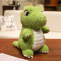 Dinosaure en peluche vert gras à faible MOQ, jouet éducatif pour enfants, cadeau d'anniversaire pour enfants, dinosaures en peluche en gros