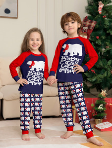 Pijamas Casuales de Dos Piezas para Madre e Hija, Estampado de Oso de Dibujos Animados, Transpirables, Manga Larga, Cintura Elástica, con Logotipo Frontal, para Otoño - Product Image 3