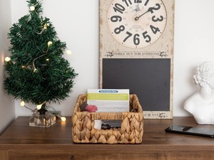 Cesto Pieghevole in Tessuto con Coperchio, Cesto in Paglia Naturale, Accessorio da Bagno, Cesto per Biancheria, Vino, Regali, <span class=keywords><strong>Frutta</strong></span> - Product Image 6