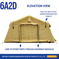 Tente tactique modulaire gonflable, abri d'urgence, poste de commandement pour secours en cas de catastrophe, installation rapide et portable