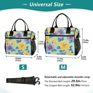 Bolsa Térmica para Almuerzo, Diseño de Flores Hau Puakenikeni, Impermeable, Reutilizable, Portátil, Suave, para Picnic, con Asa de Hombro - Product Image 2