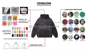 Hoodie Pullover besar berlian imitasi bordir 3D berkilau kustom oblong Musim Dingin ODM Vintage - Product Image 2