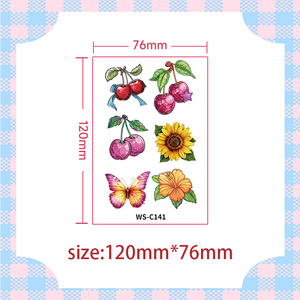 Adesivi temporanei impermeabili del tatuaggio del fumetto dei bambini scintillante rosa disegno della farfalla dell'uccello del fiore - Product Image 4