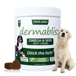 Suppléments naturels pour chiens Dermabliss Epa & Dha Omega 3 6 9 peau et manteau santé corporelle huile de saumon pour chiens