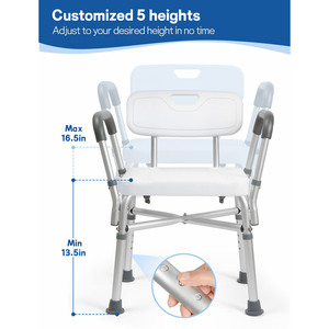 2025 Lightweight Aluminum Adjustable Disabled Bath Seat Shower <b>Chair</b> Shower Bench for the Elderly - Product Image 2