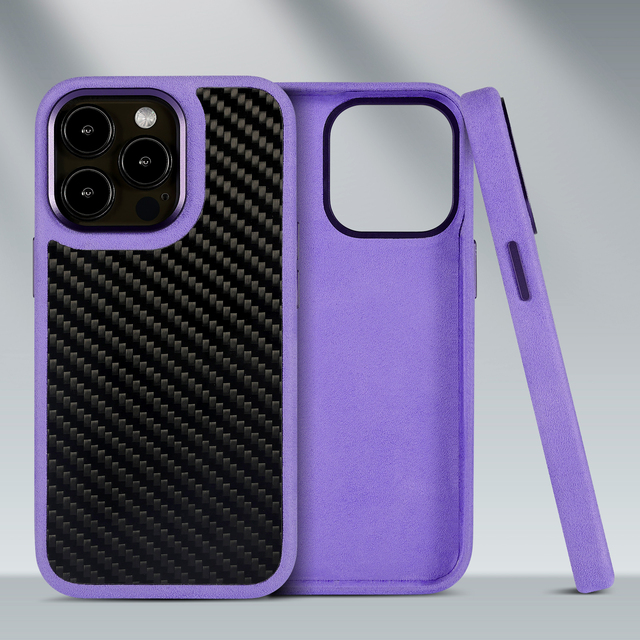 Wintop Luxury 100% Carbon Fiber Shockproof & Magnetic Embossed Design Customizable Phone Case for 16 17 Plus & Pro Max