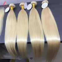 Extensions de cheveux humains vierges brésiliens Remy blonds 613, grade 10A, cuticules alignées, double trame machine, 100g, XS Hair