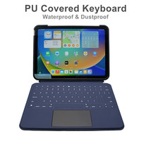 Étui de tablette en gros avec clavier, revêtement en PU, connecteur intelligent 3 broches pour iPad, antichoc, étanche, anti-poussière avec support pliable