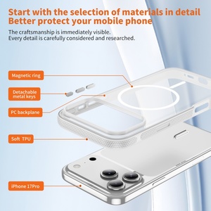 Coque de téléphone magnétique mate en gros pour iPhone 17 15 16 Pro Max 14 15 Plus 17 Air avec cadre antidérapant et protection intégrale - Product Image 4