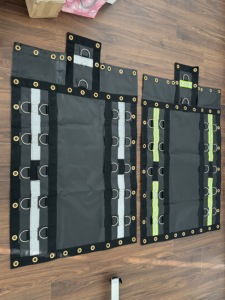 <strong>Hi</strong>-<strong>Vis</strong> Reflective-Stripe Anti-UV PVC Mesh Steel Tarp: Lightweight Tear-Resistant Cover for Flatbed Trailer - Product Image 1