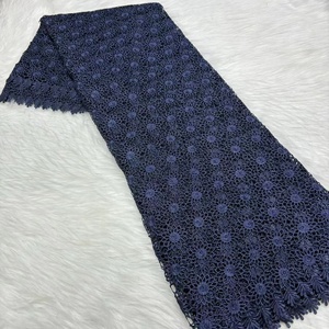 Última Tela de Encaje Guipur Africano, Tela de Encaje Nigeriano Blanco con Lentejuelas, 5 Yardas, Vestido de Novia de Lujo para Mujer - Product Image 5