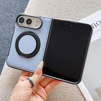 Étui en cuir de luxe avec support magnétique pour iPhone Duo 18, support à anneau pliable, finition mate, protection antichoc douce