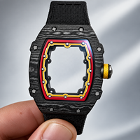 Montre mécanique de haute qualité série 6702, ultra-fine, 7,8 mm, boîtier en forme de baril en fibre de carbone, pour homme, tendance mode