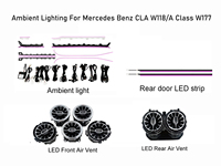 Éclairage d'ambiance W177 RHD pour Mercedes-Benz Classe A 2019-2025 – Accessoires de mise à niveau LED intérieurs pour véhicules à conduite à droite