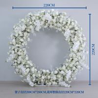 Élégante Arche de Mariage en Soie Blanche avec Roses et Gypsophile, Couronne Florale Circulaire Personnalisée pour Jardin, Fête des Mères, Remise de Diplôme