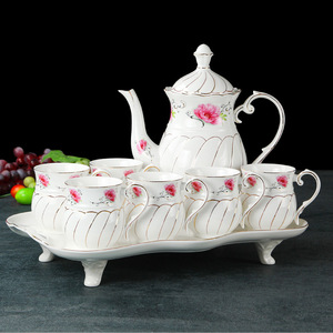 Wholesale Vintage Ceramic <b>Tea</b> <b>Set</b> 6-Piece Porcelain Coffee & <b>Tea</b> Cup with Saucers <b>Arabic</b> Afternoon Ethiopian Style - Product Image 3