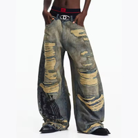 Jeans personnalisés pour hommes, effet délavé, fabricant de jeans de qualité supérieure, mise sur les designs complexes, jeans streetwear