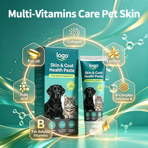 Pâte pour la santé de la peau et du pelage des chiens et des chats, <span class=keywords><strong>crème</strong></span> nutritive pour le pelage avec huile de poisson oméga 3 EPA DHA, lécithine biotine, tube de 120 g - Product Image 2