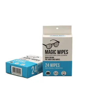 Einweg-Bildschirm Professional Eye glass Clean Paper Wet Wipe für gehärtete Brillen