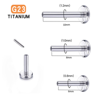 게타 16g ASTM F136 G23 티타늄 립 링 플랫 백 바 바디 주얼리 하트 볼 푸시 핀 나사 없는 20g 립 피어싱