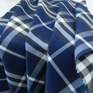 قماش فحص مصبوغ مغزول عالي الجودة باللون الأزرق والأبيض الرمادي 230 جم/متر مربع من نسيج التويل تريون سراويل فساتين تنورات من إيلين - Product Image 6