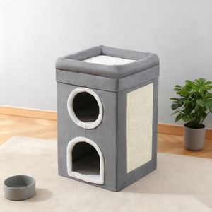 Maison pour chat double couche, rectangulaire, pliable, résistante aux griffures, pour chat de taille moyenne - Product Image 3