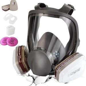 Masque respiratoire intégral Tao Shield en silicone réutilisable, protection chimique, cartouche filtrante pour vapeurs organiques, pour peinture au pistolet - Product Image 1