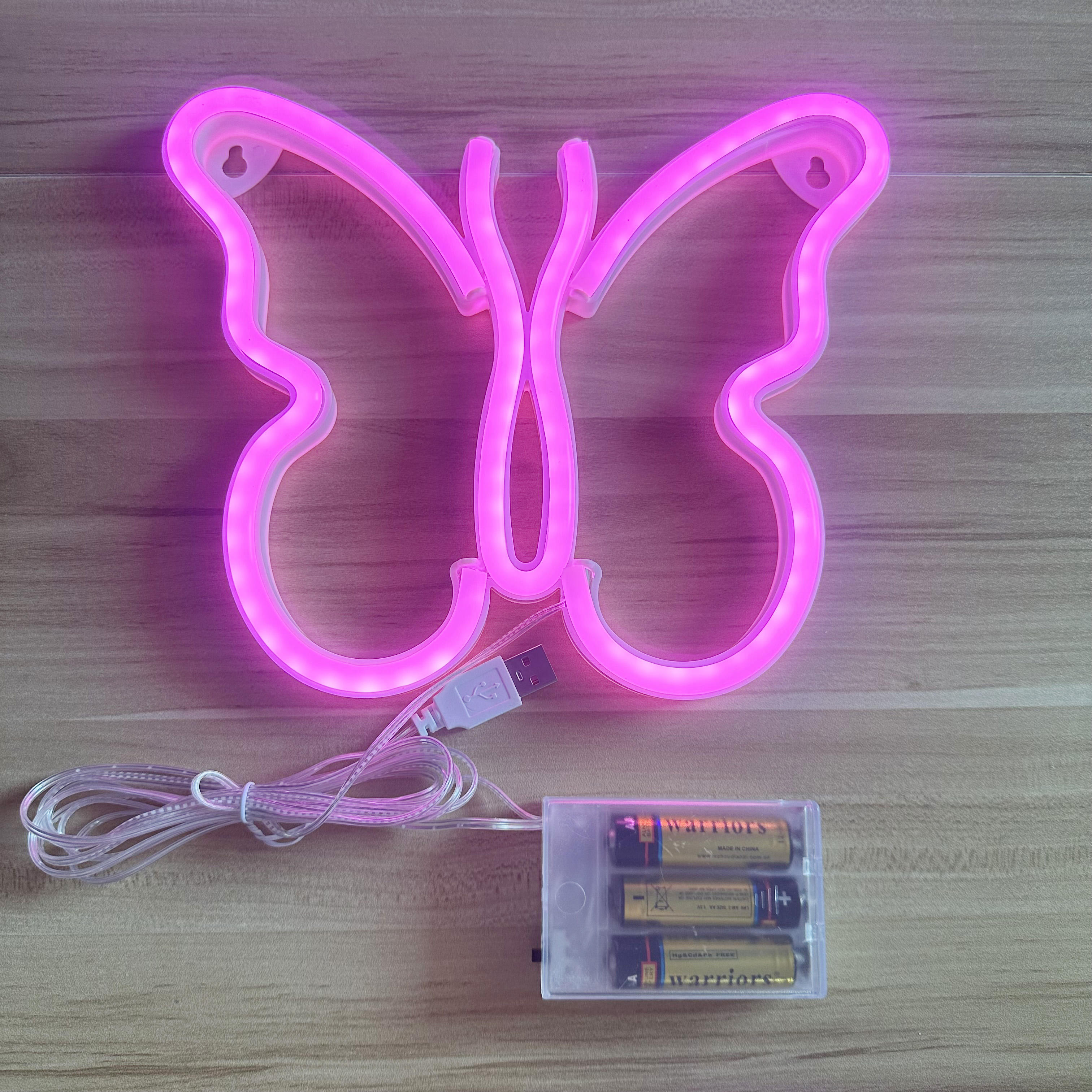 Cross-Border Christmas RGB Flex Neon Light Bar Luminous Butterfly Hose Billboard Plastic Body for Background Wall Decorations