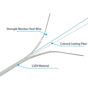 Câble de branchement FTTH intérieur GJXH à prix d'usine, câble de branchement FTTH 1, 2, 4, 6, 8, 12 fibres GJXH en promotion - Product Image 2