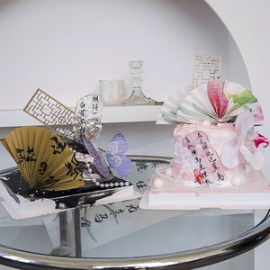 น้ำผึ้งและของตกแต่งเค้กสไตล์จีน อะคริลิคลายอักษรประดับผีเสื้อ สำหรับวันวาเลนไทน์และเทศกาลฉีซี - Product Image 2