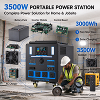 Centrale Électrique Portable OEM 3500W 3000Wh au Lithium Fer Phosphate à Onde Sinusoïdale Pure, Générateur Solaire pour Camping, VR et Sauvegarde Domestique