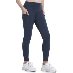 FOXA Girl's Athletic Leggings High Waist With Pockets Yoga <b>Pants</b> For Active Running <b>Dance</b> Tights - Product Image 1